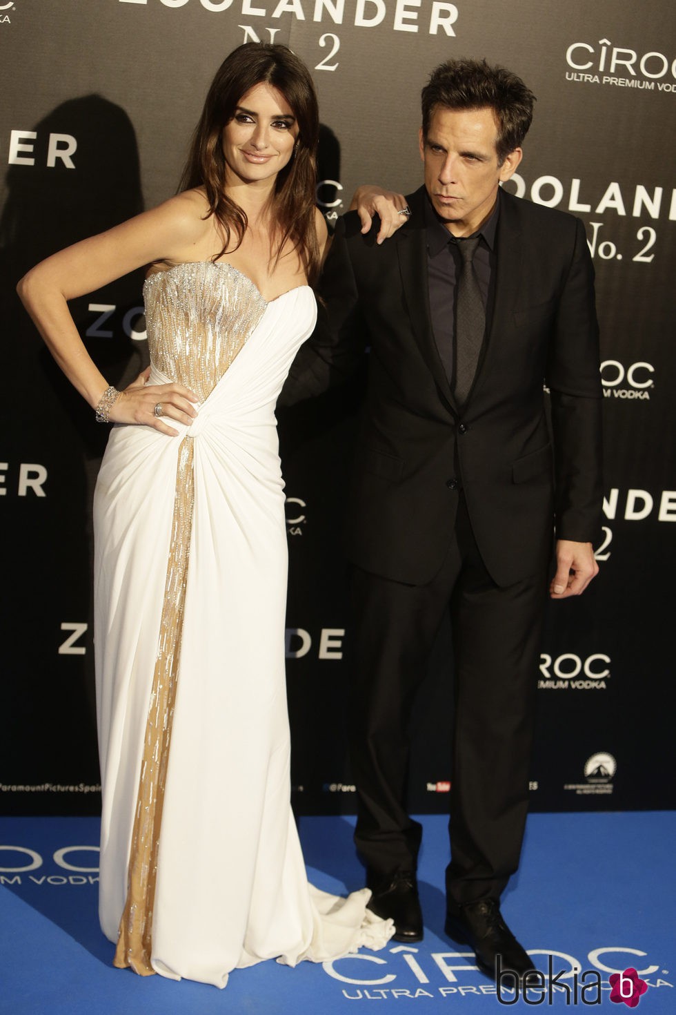 Penélope Cruz y Ben Stiller en la premiere en Madrid de 'Zoolander 2'