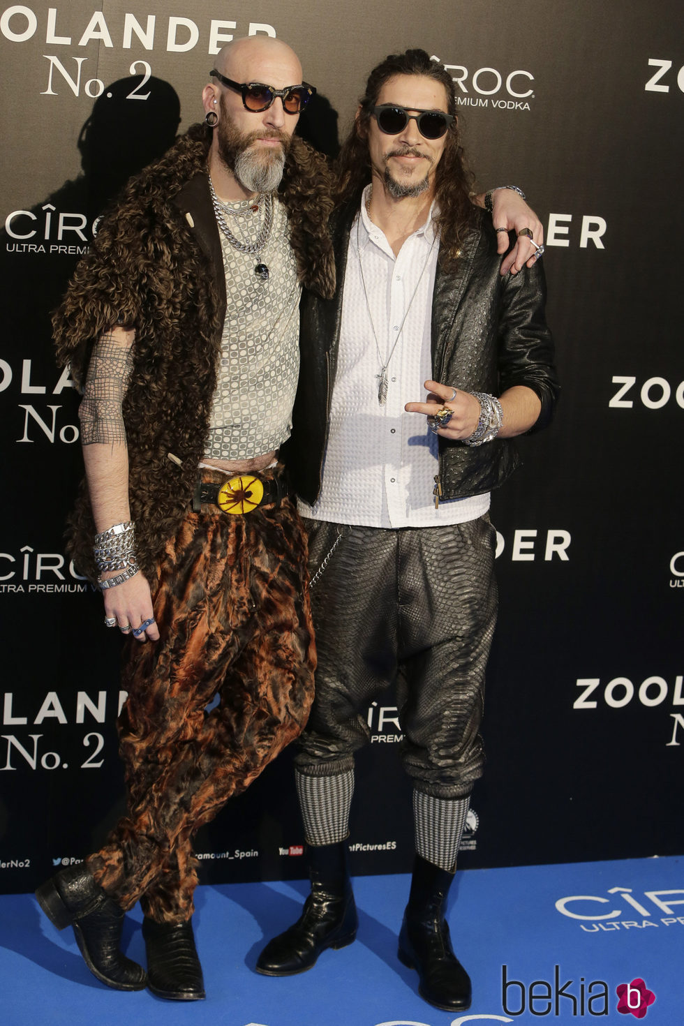 Óscar Jaenada y Etxebarria en la premiere en Madrid de 'Zoolander 2'