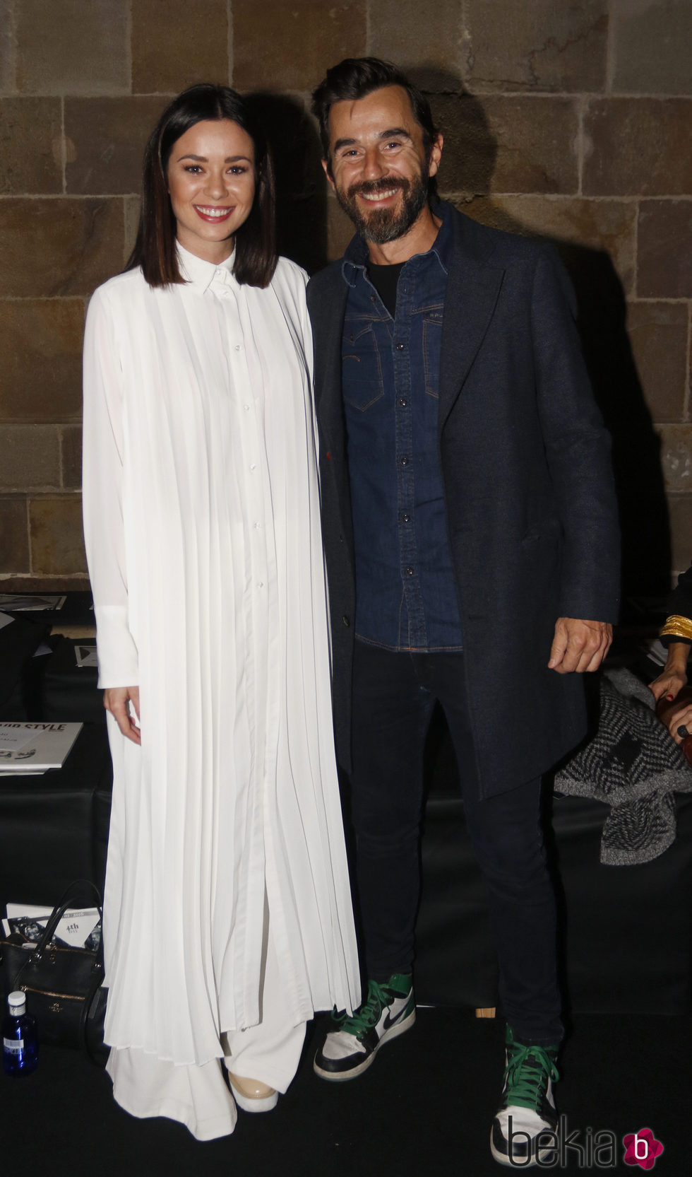 Dafne Fernández y Santi Millán en el desfile de Menchen Tomas en la 080 de Barcelona 2016