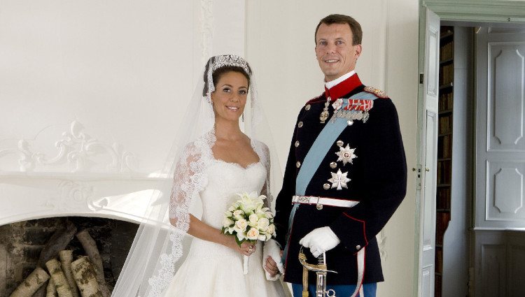 Joaquín y Marie de Dinamarca en su boda