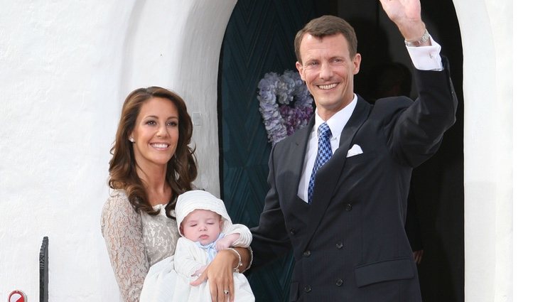 Joaquín y Marie de Dinamarca en el bautizo de su hijo Enrique