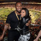 Taraji P. Henson y Kelvin Hayden en la Super Bowl 2016