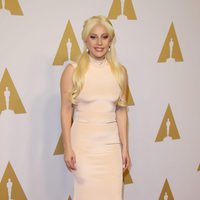 Lady Gaga en el almuerzo de los nominados a los Premios Oscar 2016