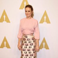 Brie Larson en el almuerzo de los nominados a los Premios Oscar 2016