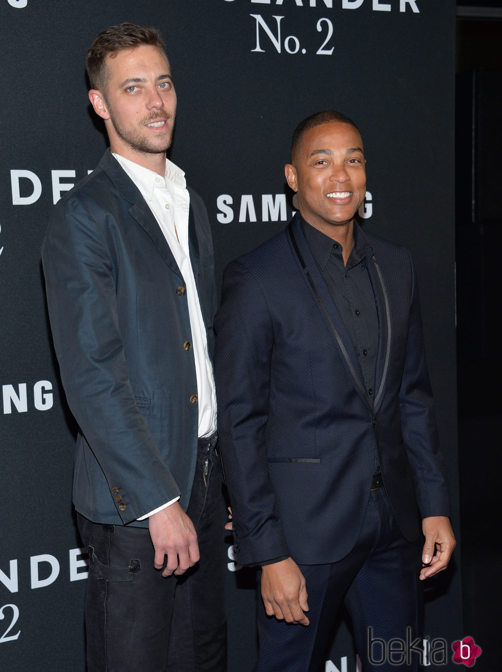 Don Lemon y su invitado en el estreno de 'Zoolander 2' en Nueva York