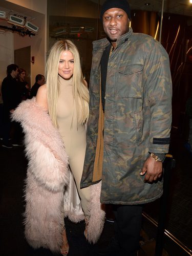 Khloe Kardashian y Lamar Odom en el desfile de Kanye West 'Yeezy Season 3'