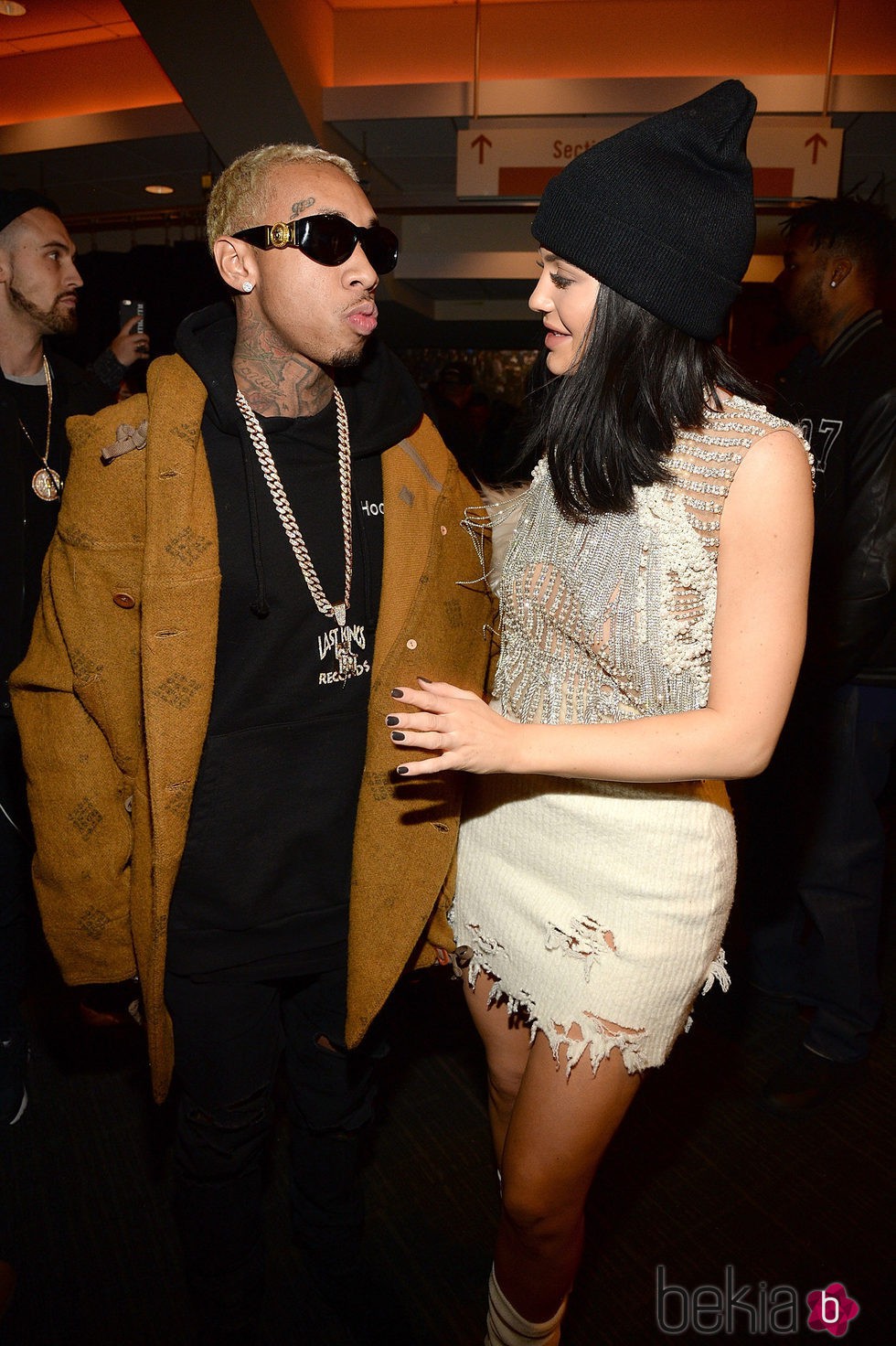 Tyga y Kylie Jenner en el desfile de Kanye West 'Yeezy Season 3'