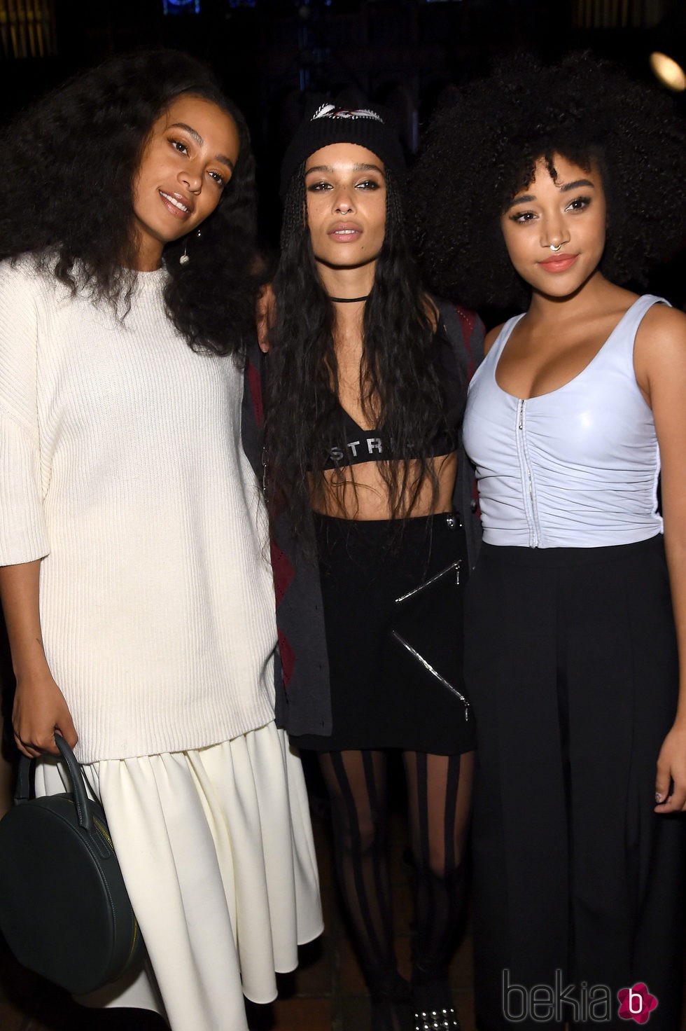 Solange Knowles, Zoë Kavitz y Amandla Stenberg en el desfile de Alexander Wang