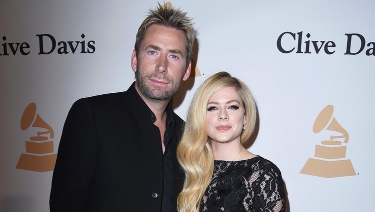 Avril Lavigne y Chad Kroeger en la fiesta Clive Davis previa a los Grammy 2016