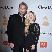 Avril Lavigne y Chad Kroeger en la fiesta Clive Davis previa a los Grammy 2016