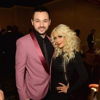 Christina Aguilera y Matthew Rutler en la fiesta Clive Davis previa a los Grammy 2016