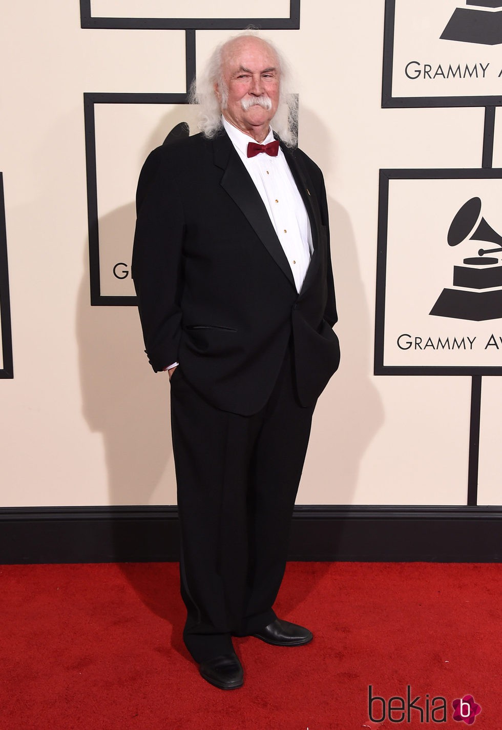 David Crosby en la alfombra roja de los Premios Grammy 2016