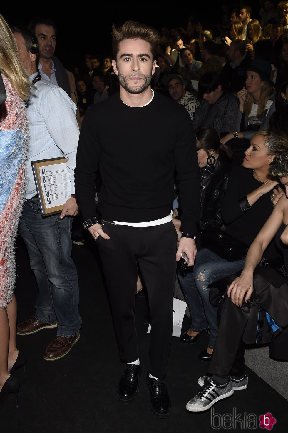 Pelayo Díaz en el desfile de David Delfín en Madrid Fashion Week otoño/invierno 2016/2017