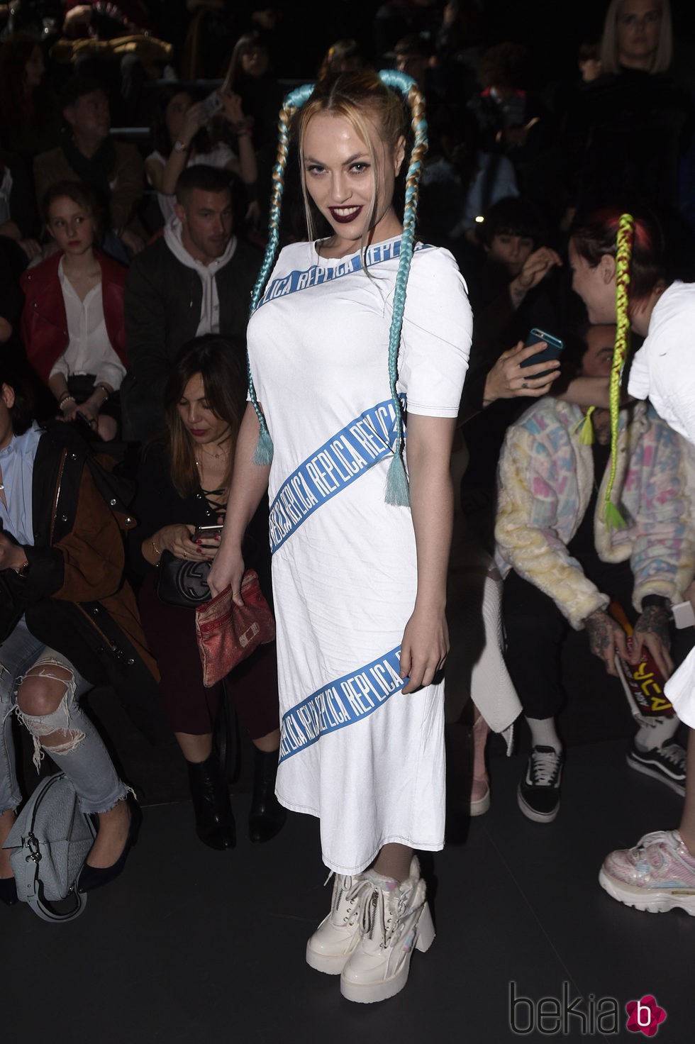 Daniela Blume en el desfile de María Ke Fisherman en Madrid Fashion Week otoño/invierno 2016/2017