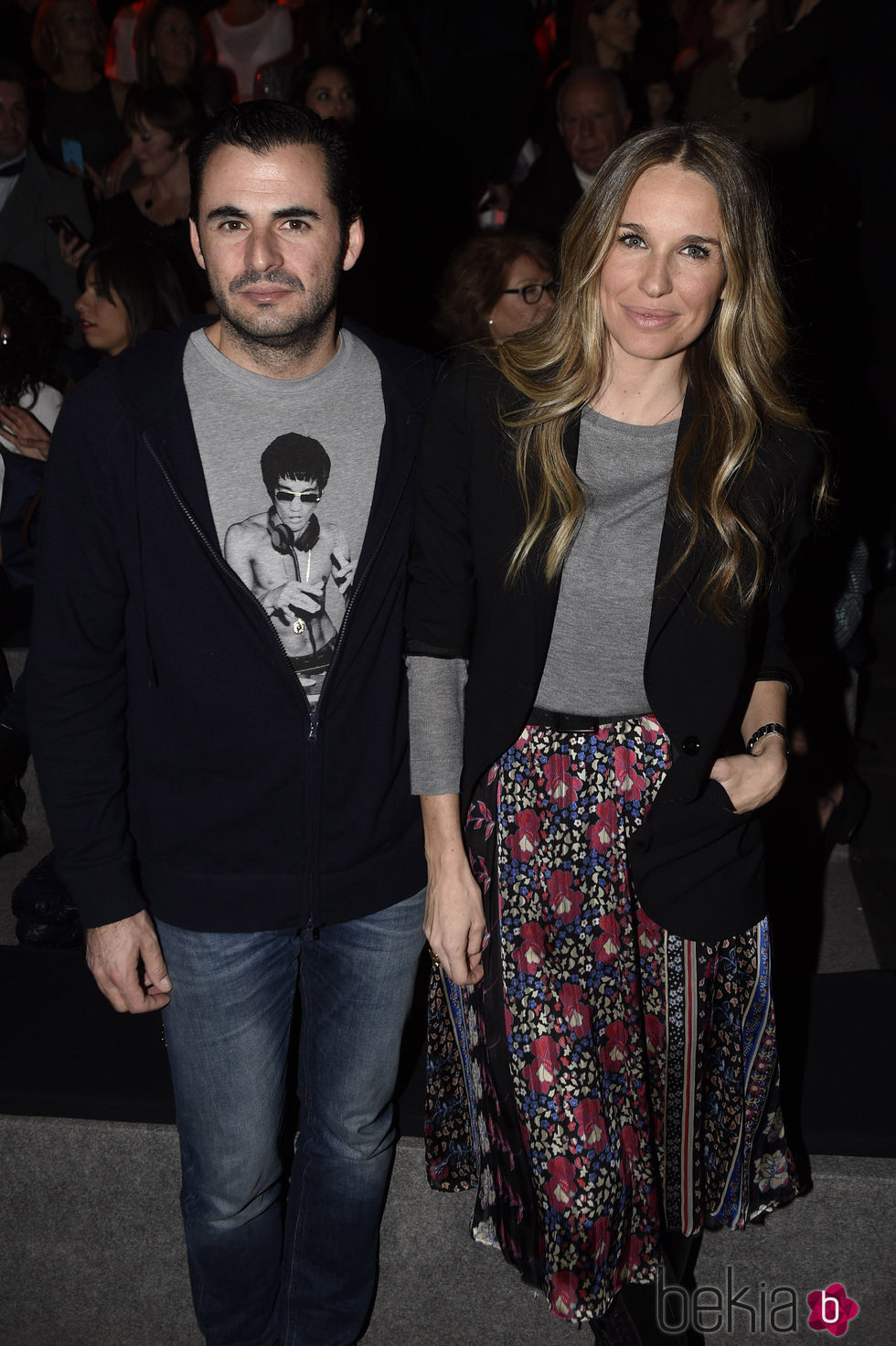 Emiliano Suárez y Carola Beleztena en el desfile de Francis Montesinos de la Prada en Madrid Fashion Week otoño/invierno 2016/2017