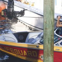 Zac Efron y Dwayne Johnson en el rodaje de 'Los vigilantes de la playa' 