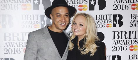 Emma Bunton y Jade Jones en la alfombra roja de los Premios Brit 2016