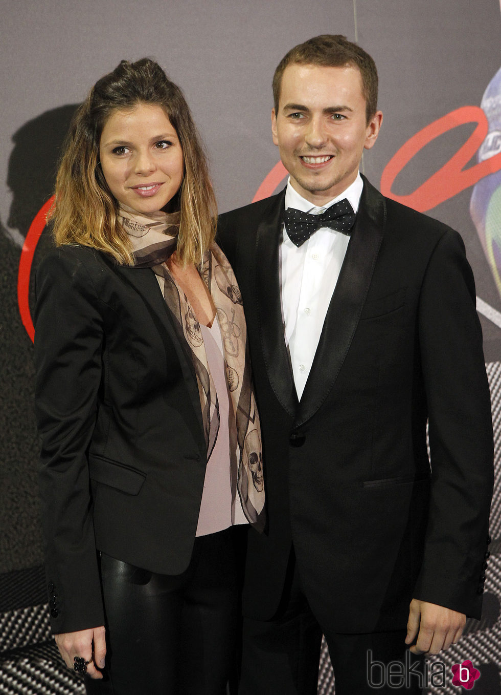 Jorge Lorenzo y Nuria Tomás en el estreno del documental 'Lorenzo Guerrero'