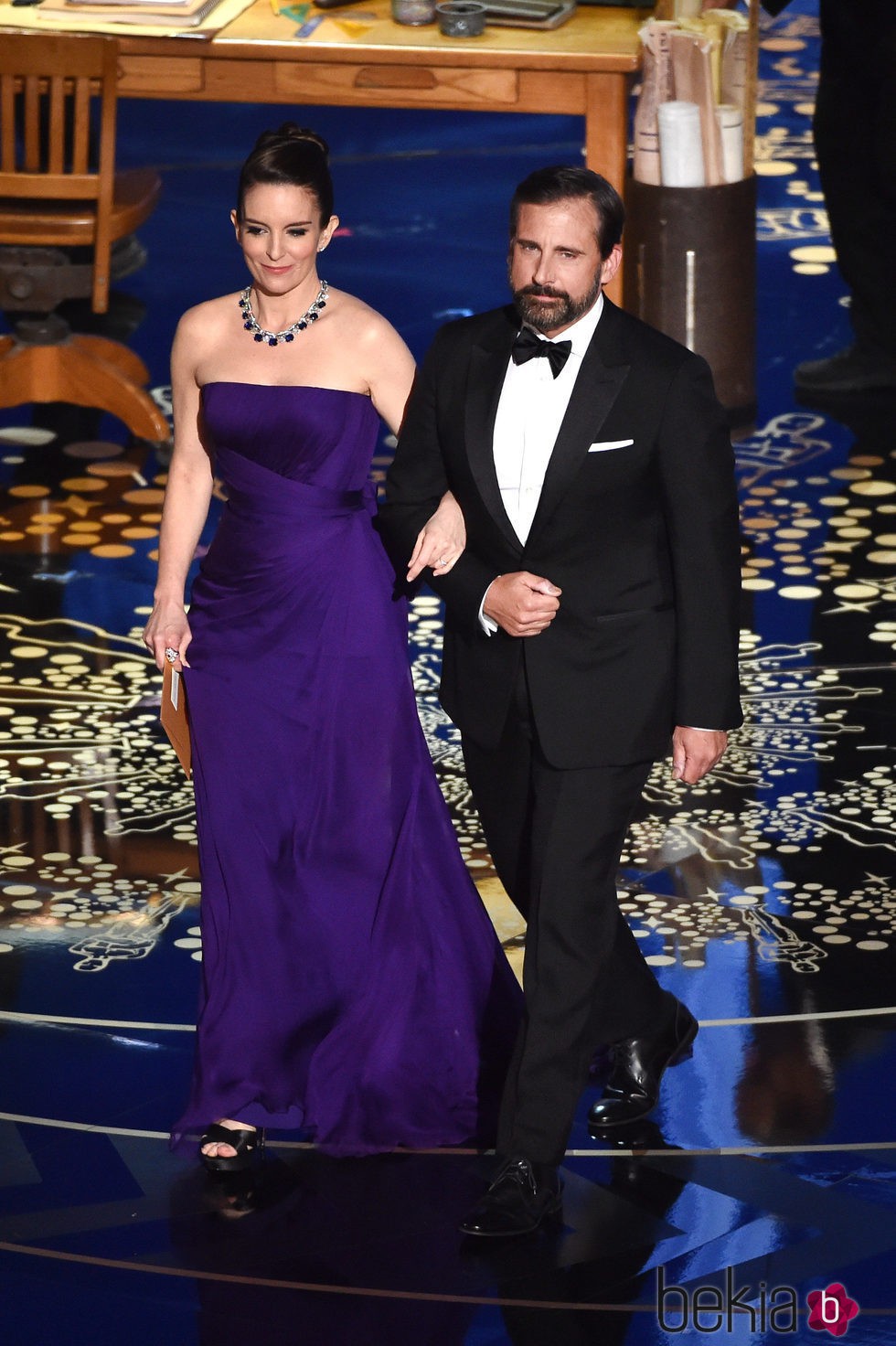 Tina Fey y Steve Carell en la gala de los Premios Oscar 2016