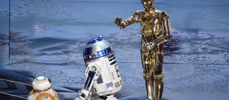 R2-D2, C-3PO, BB-8 en la gala de los Premios Oscar 2016