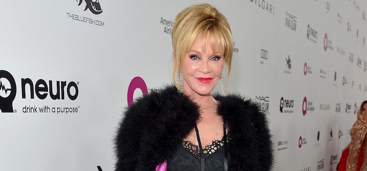 Melanie Griffith en la fiesta de Elton John tras los Oscar 2016