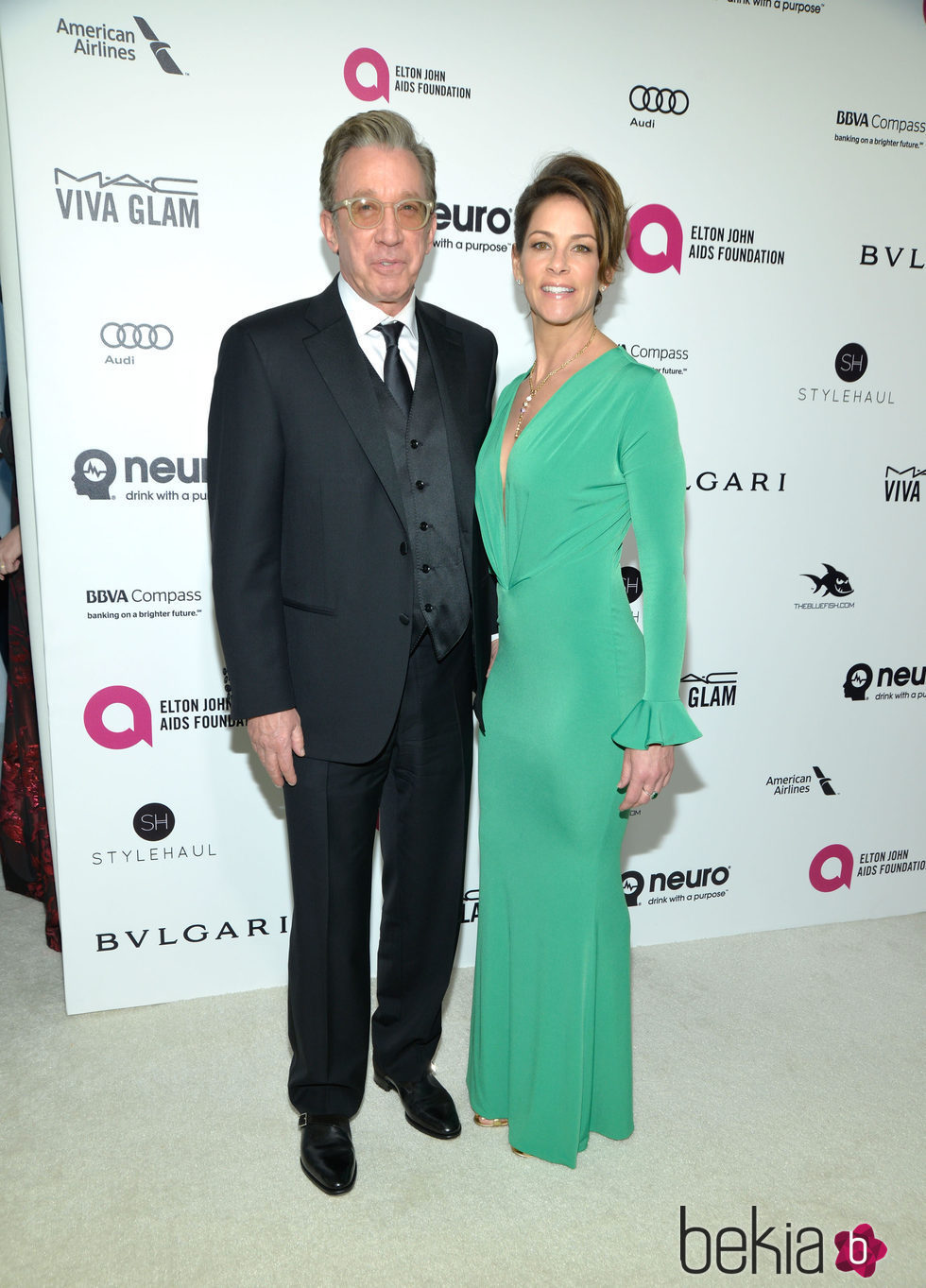 Tim y Jane Allen en la fiesta de Elton John tras los Oscar 2016