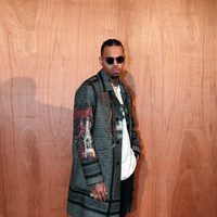 Chris Brown en el front row del desfile de Givenchy en Paris Fashion Week otoño/invierno 2016/2017