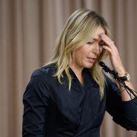 María Sharapova en la comparecencia anunciando su positivo en el control antidopaje