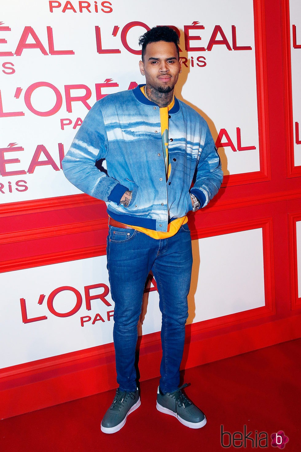 Chris Brown en la fiesta L'Oreal Paris Red Obsession