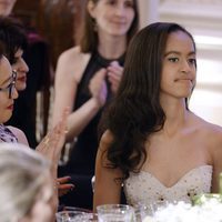 Malia Obama en la cena de gala ofrecida en la Casa Blanca al Primer Ministro de Canadá