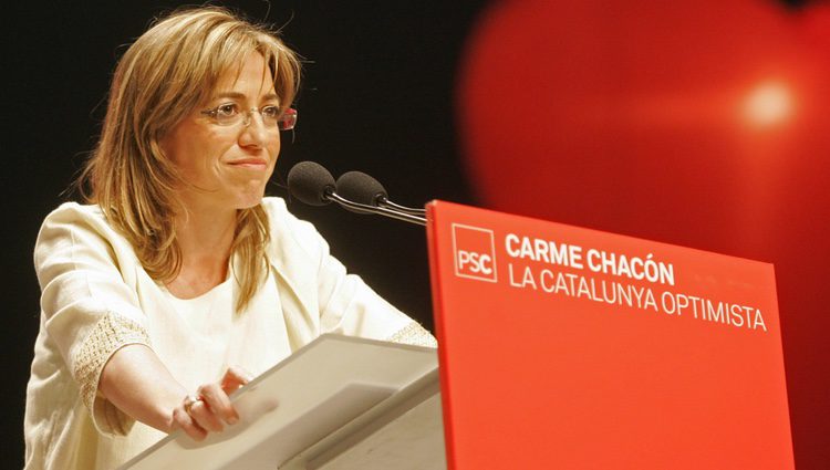 Carme Chacón durante un mitin electoral en Barcelona