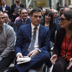 Pedro Sánchez en la presentación del libro "Preso pero libre" en Madrid