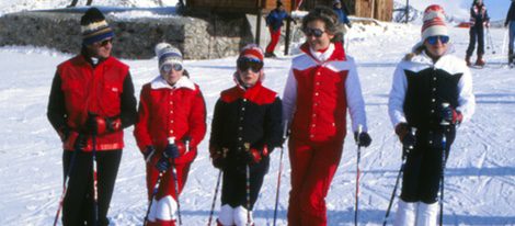 La Familia Real esquiando en Baqueira Beret en los años setenta del siglo XX