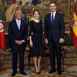 Los Reyes Felipe y Letizia en la cena de gala en honor al Presidente de Portugal Marcelo Rebelo de Sousa