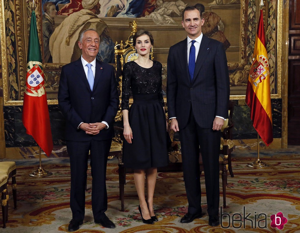 Los Reyes Felipe y Letizia en la cena de gala en honor al Presidente de Portugal Marcelo Rebelo de Sousa