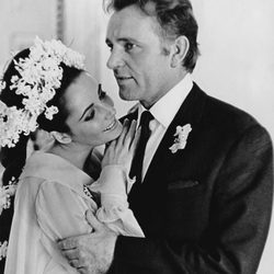 Elizabeth Taylor el día de su boda con Richard Burton