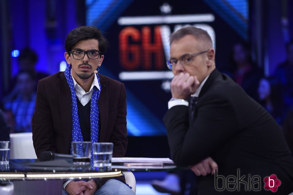 Dani Santos con Jordi González en el plató de 'Gran Hermano VIP' tras su expulsión