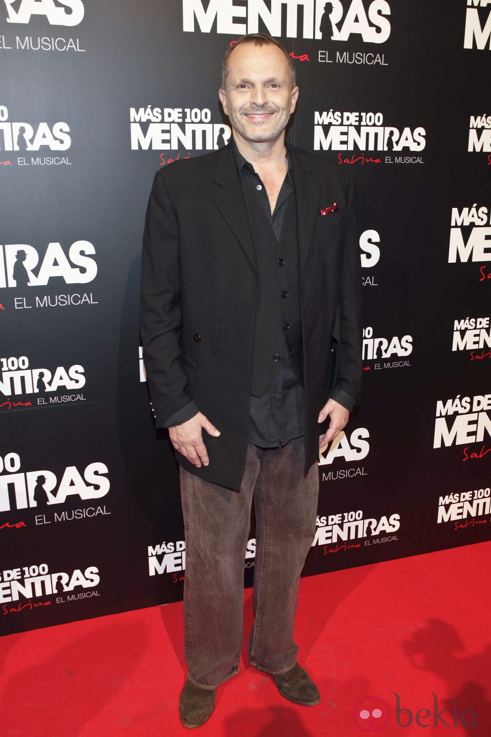 Miguel Bosé en el estreno del musical 'Más de 100 mentiras'