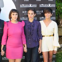 Alba García, Verónica Echegui y Macarena Gómez en la presentación de 'Verbo' en Sitges