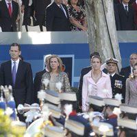 Los Duques de Palma, la Infanta Elena y los Príncipes de Asturias el Día de la Hispanidad 2011