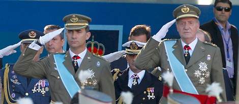 El Rey Juan Carlos y el Príncipe Felipe el Día de la Hispanidad