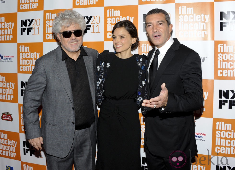 Pedro Almodóvar, Elena Anaya y Antonio Banderas estrenan 'La piel que habito' en el Festival de Nueva York