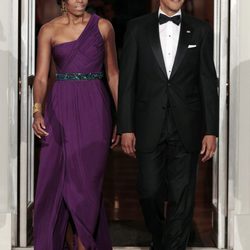 Barack y Michelle Obama en una cena de gala en la Casa Blanca