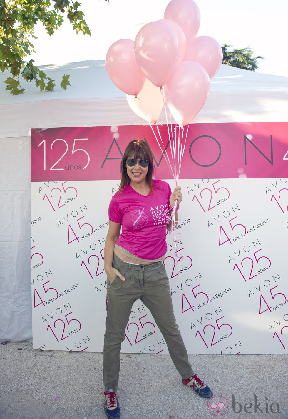 Mabel Lozano en la marcha mundial contra el cáncer