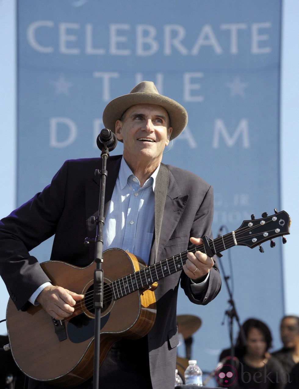 James Taylor en la inauguración del monumento en memoria a Martin Luther King