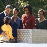 Los Obama en la inauguración del monumento en memoria a Martin Luther King