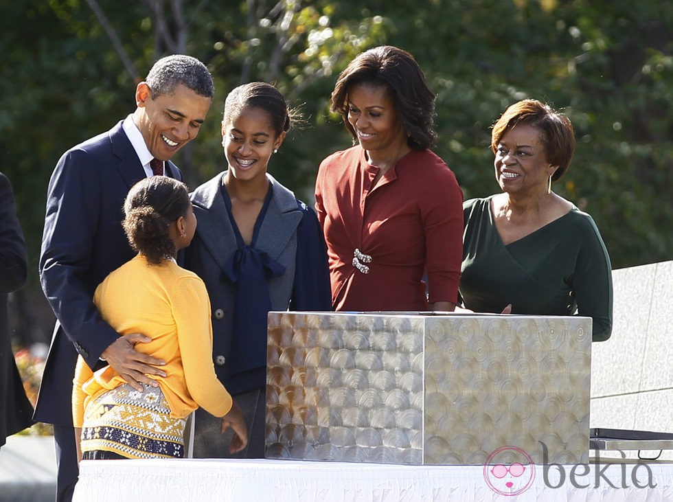 Los Obama en la inauguración del monumento en memoria a Martin Luther King