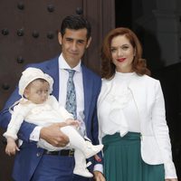 Víctor Janeiro y  Beatriz Trapote en el bautizo de su hijo Víctor Janeiro Jr