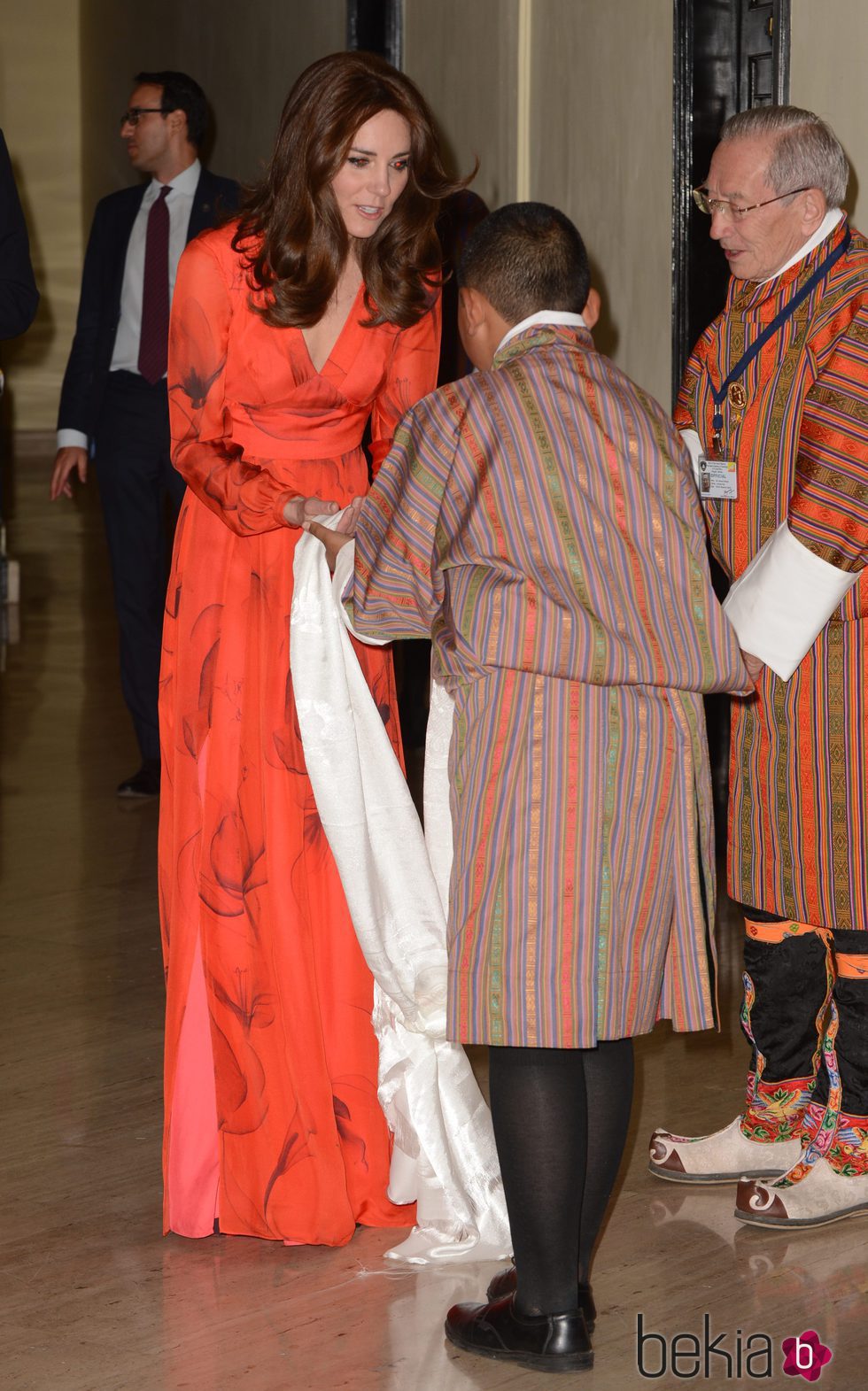 Kate Middleton en una cena de cooperación entre Inglaterra y Bhutan