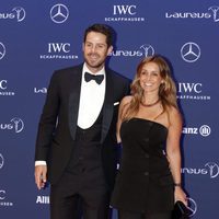 Jamie Redknapp y su mujer Louise Redknapp en los Premios Laureus 2016 en Berlín